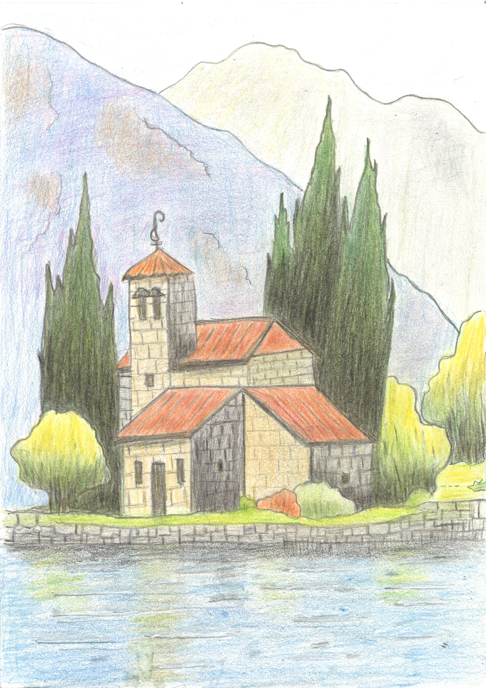 [색연필수채화] 홍혜자 作 - 그림 같은 집