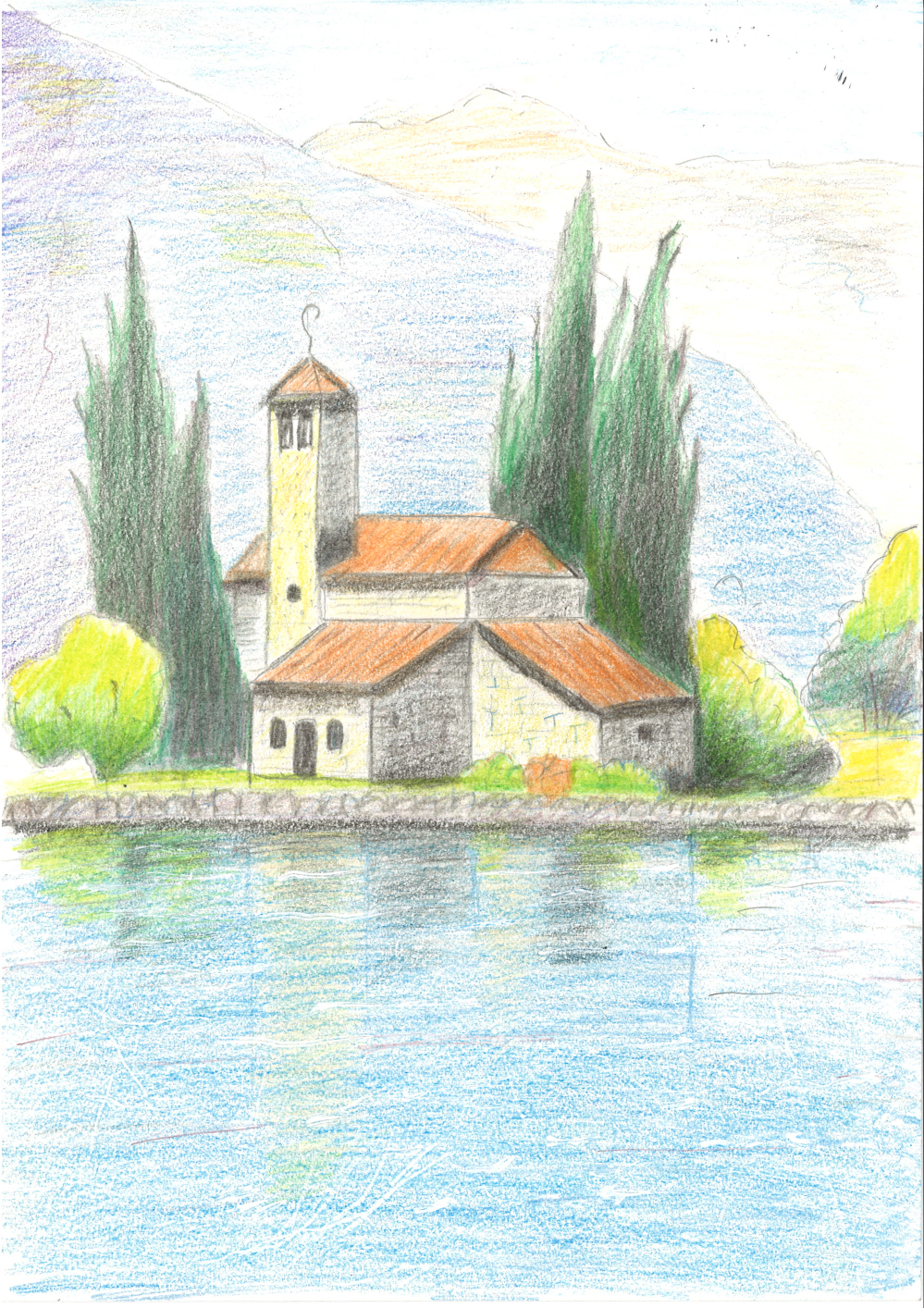 [색연필수채화] 하순옥 作 - 그림 같은 집