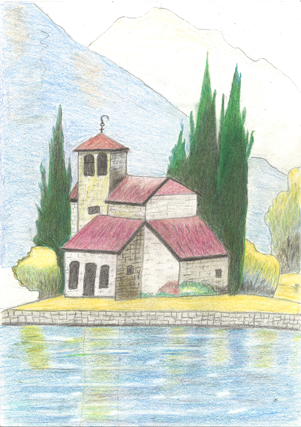 [색연필수채화] 손홍길 作 - 그림 같은 집