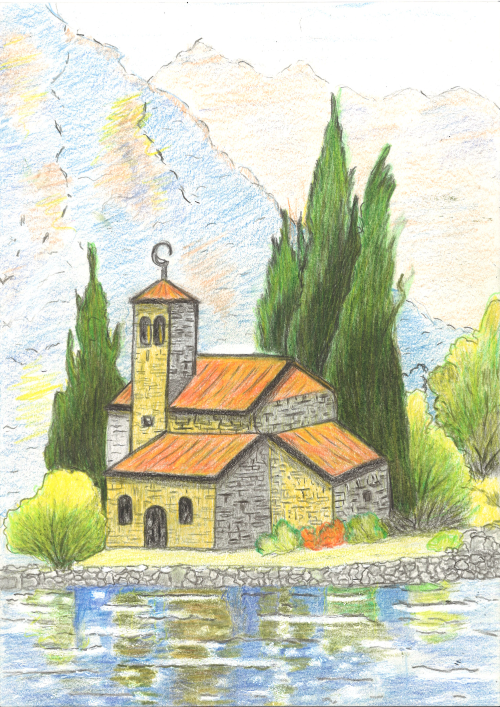 [색연필수채화] 김정빈 作 - 그림 같은 집