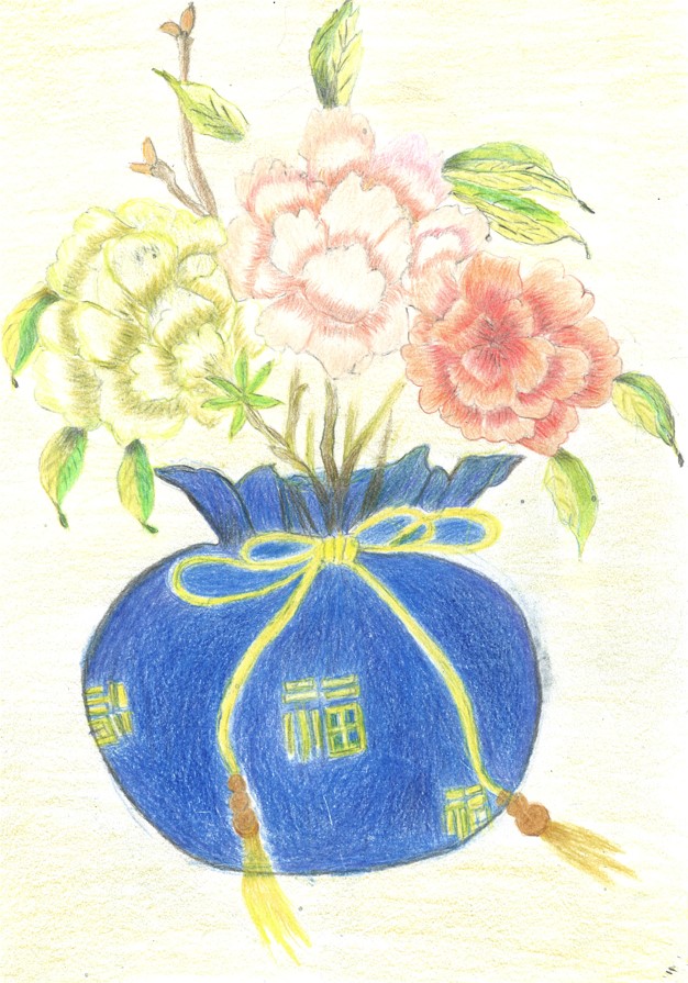 [색연필수채화] 박을순 作 - 복주머니