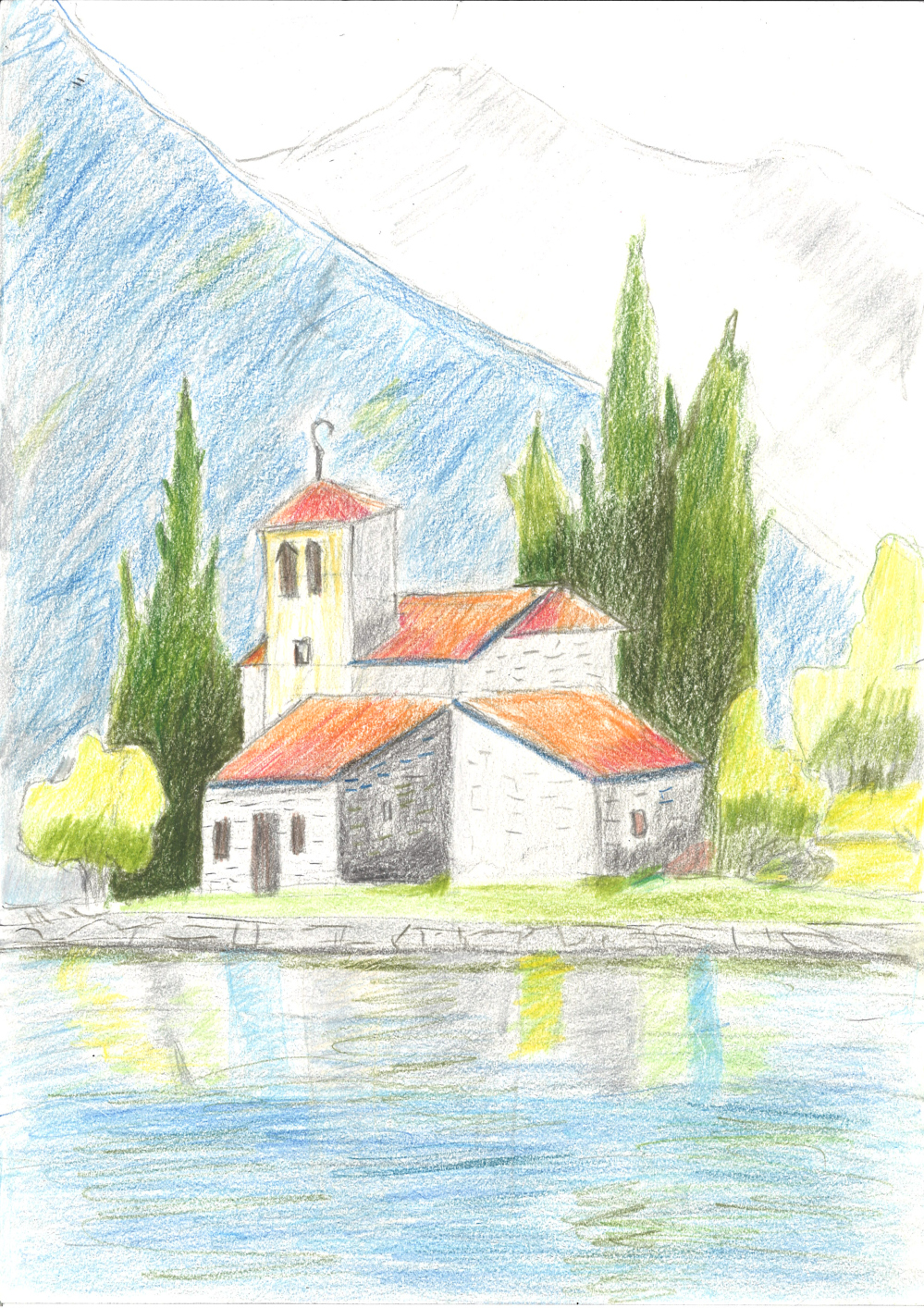 [색연필수채화] 김소순 作 - 그림 같은 집