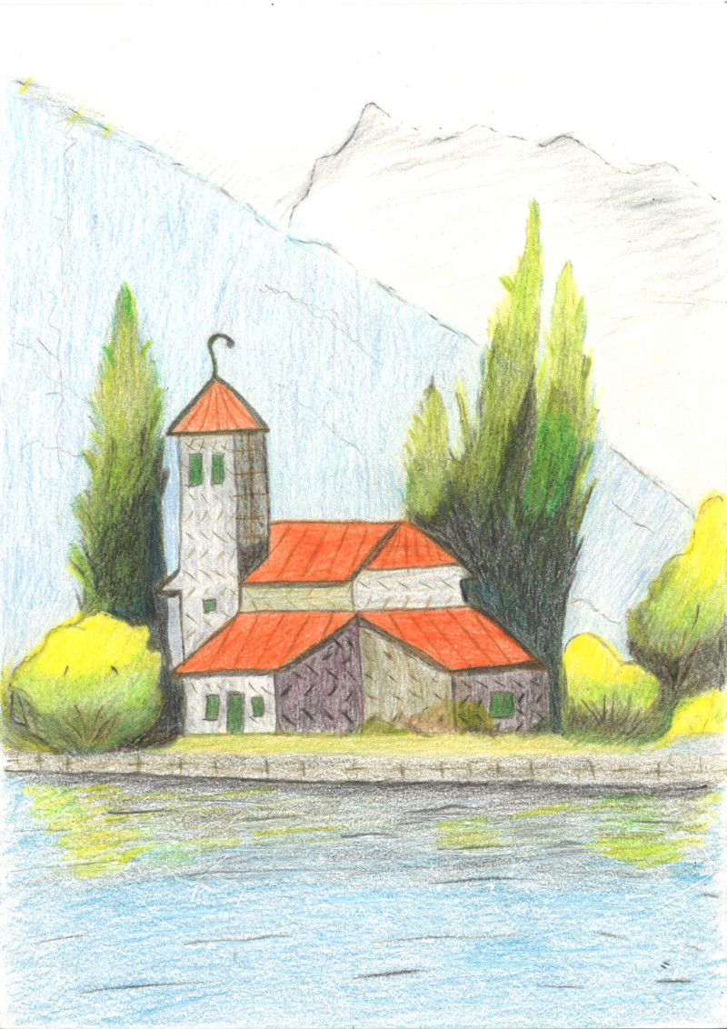 [색연필수채화] 김영옥B 作 - 그림 같은 집