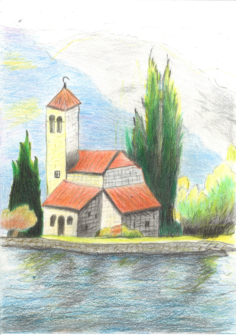 [색연필수채화] 박을순 作 - 그림 같은 집